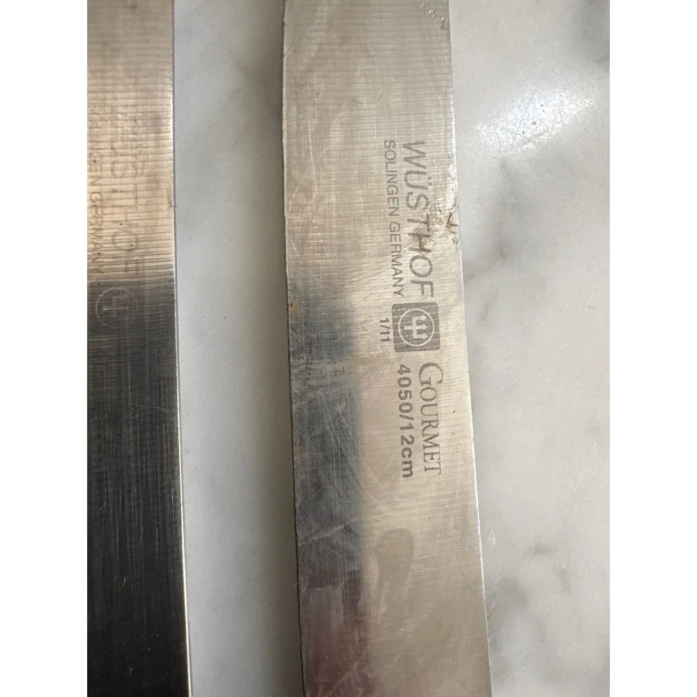 Wusthof Gourmet 4050/12cm Steak Knives Set of 6 Solingen Germany Black Handle